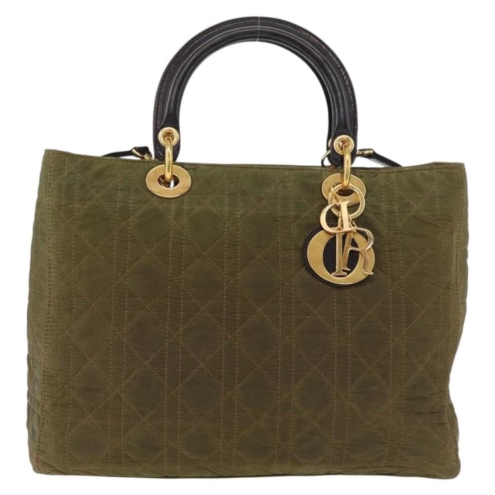 Dior Cannage Nylon Lady Dior Handbag Green